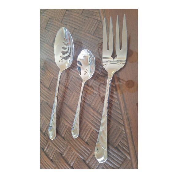 Oneida Pacific Tide Stainless glossy Silverware Flatware Serving Pieces Lot of 6 - Picture 14 of 14